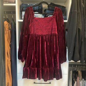 BTFL-life velvet babydoll dress